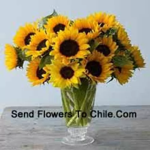 A Beautiful Vase Arrangement Of Sunflowers