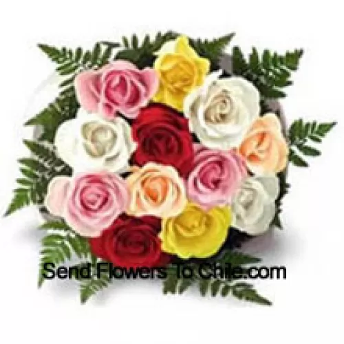 Bunch Of 11 Mixed Colored Roses