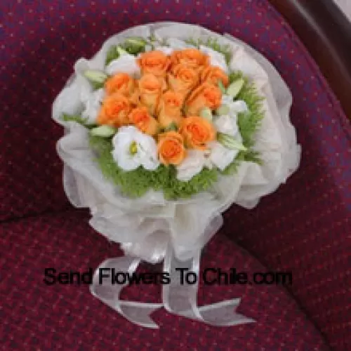 Bouquet de 11 roses oranges