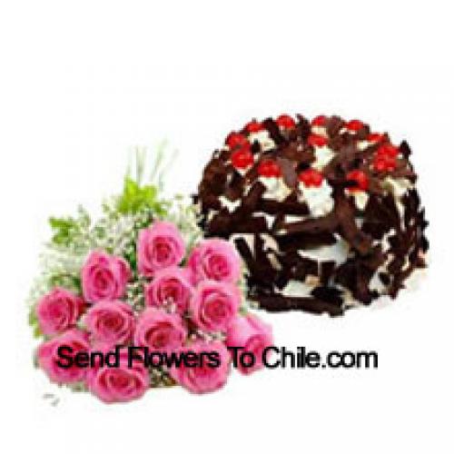 11 Rose Rosa con Gustoso Dolce al Cioccolato Croccante